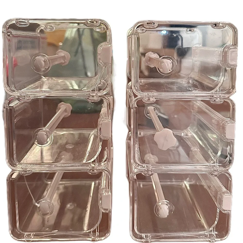 Acrylic Washi Tape Organizer Stackable Clear Desk Stackable Storage Bins
